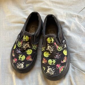 Vans Kids Slip-On Sneakers - Black with Halloween Graphics